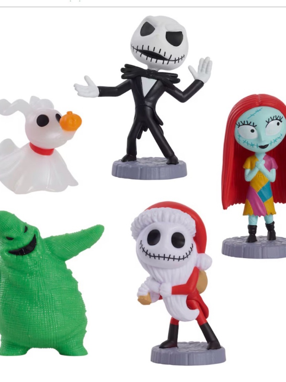 THE NIGHTMARE BEFORE CHRISTMAS - Set Of 5 Mini Figures W/ HOLOGRAPHIC CARDS- NEW